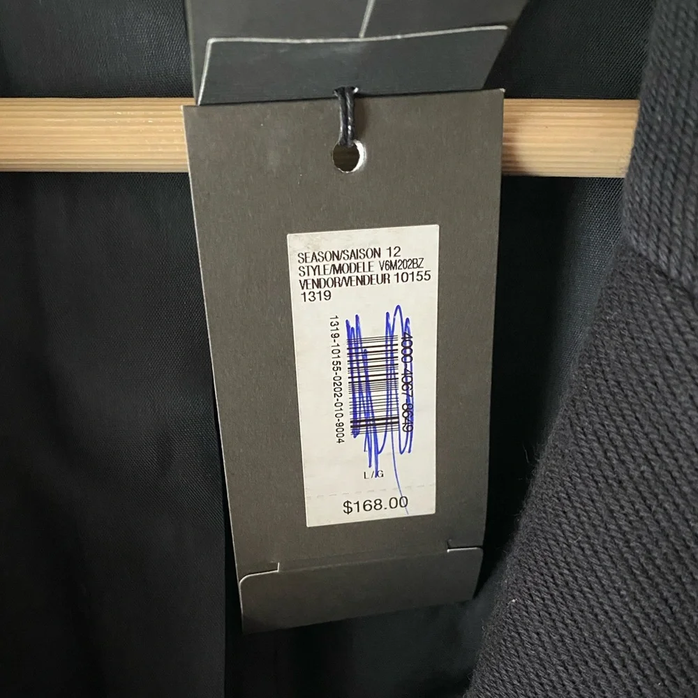 🆕 A|X ARMANI EXCHANGE Black Tonal Stripe Cotton Blend Jersey Knit Blazer SZ L
